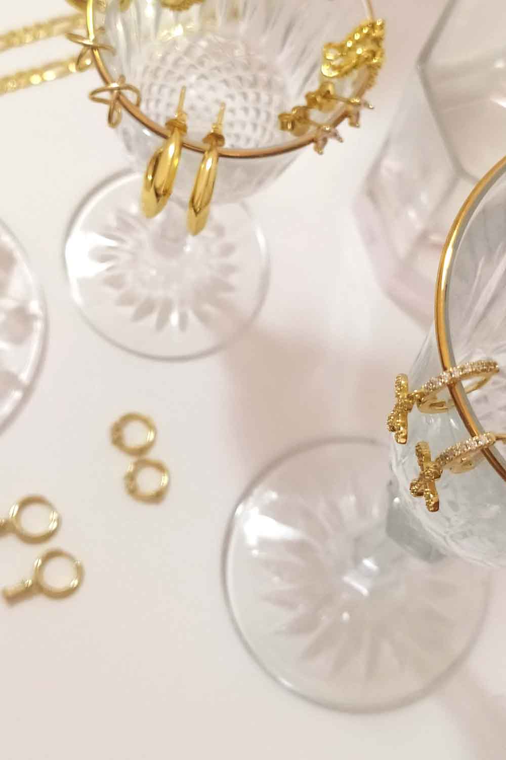 Sterling silver jewelry with 18k gold plating.
